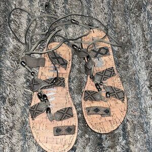 Sam & Libby Black Beaded Sandals